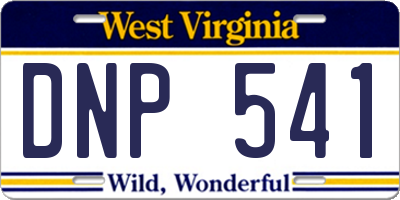 WV license plate DNP541