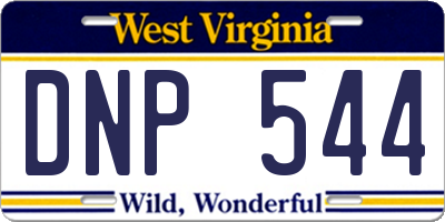 WV license plate DNP544