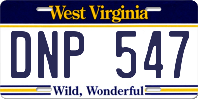 WV license plate DNP547