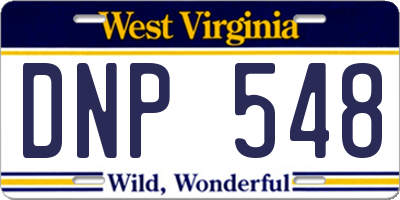 WV license plate DNP548