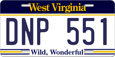 WV license plate DNP551