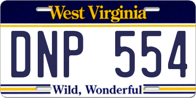 WV license plate DNP554