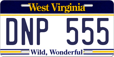 WV license plate DNP555