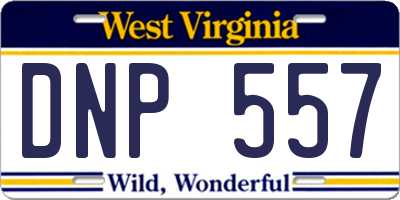 WV license plate DNP557