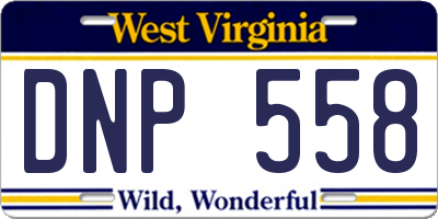 WV license plate DNP558