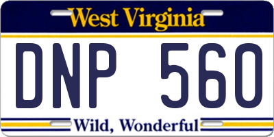 WV license plate DNP560