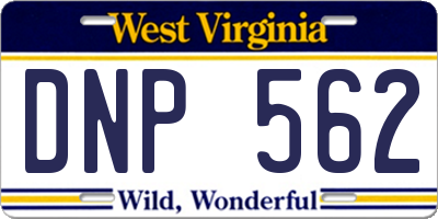 WV license plate DNP562