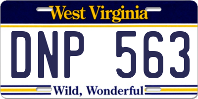 WV license plate DNP563