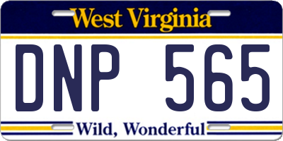 WV license plate DNP565