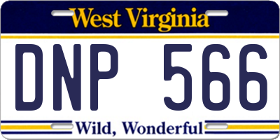 WV license plate DNP566