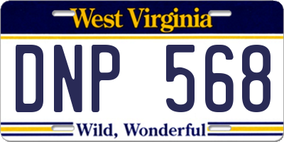 WV license plate DNP568