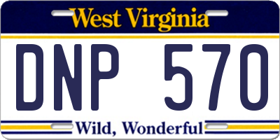 WV license plate DNP570