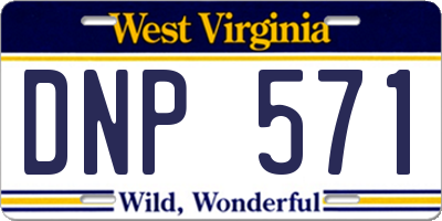 WV license plate DNP571