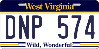 WV license plate DNP574