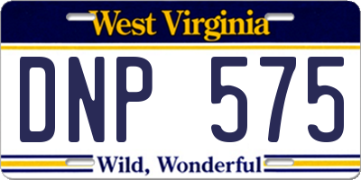 WV license plate DNP575
