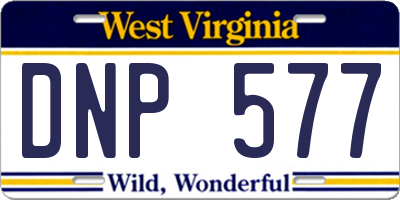 WV license plate DNP577