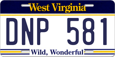 WV license plate DNP581
