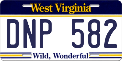WV license plate DNP582