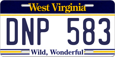 WV license plate DNP583
