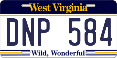 WV license plate DNP584
