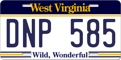 WV license plate DNP585