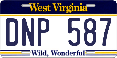 WV license plate DNP587