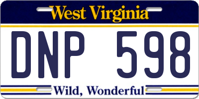 WV license plate DNP598