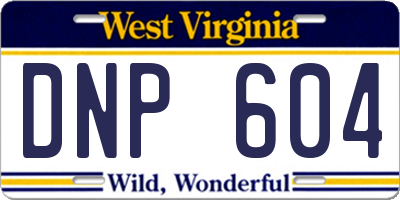 WV license plate DNP604