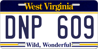 WV license plate DNP609