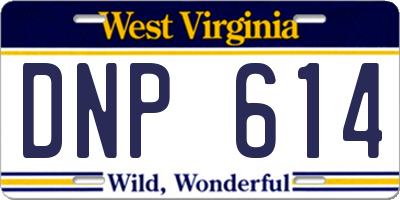 WV license plate DNP614