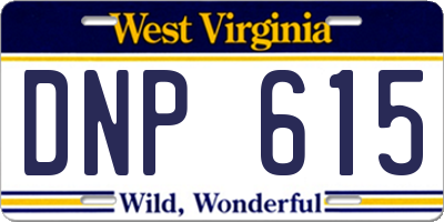 WV license plate DNP615