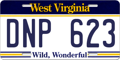 WV license plate DNP623