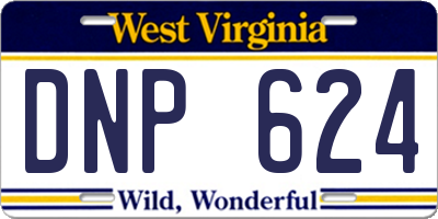 WV license plate DNP624