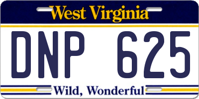WV license plate DNP625