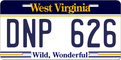WV license plate DNP626