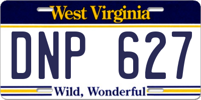 WV license plate DNP627