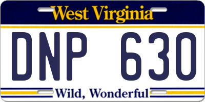 WV license plate DNP630