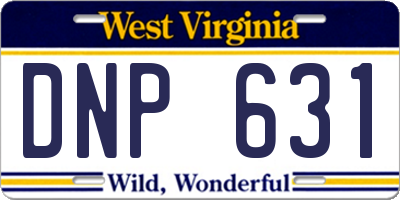 WV license plate DNP631