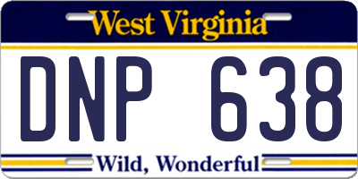 WV license plate DNP638