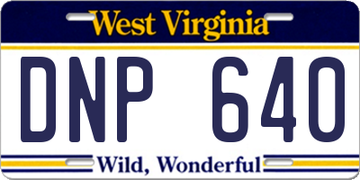 WV license plate DNP640