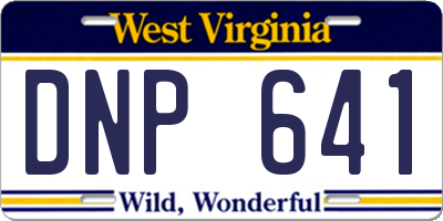 WV license plate DNP641
