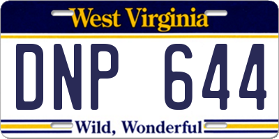 WV license plate DNP644