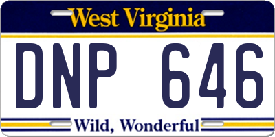WV license plate DNP646