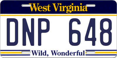 WV license plate DNP648
