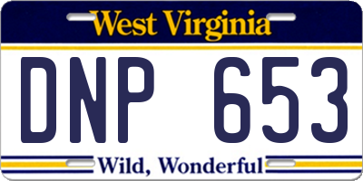 WV license plate DNP653