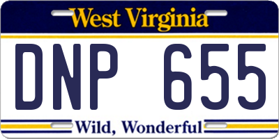 WV license plate DNP655