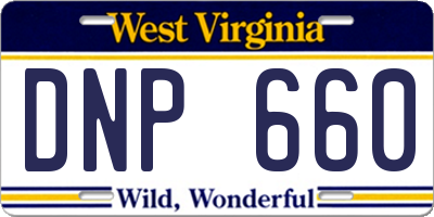 WV license plate DNP660