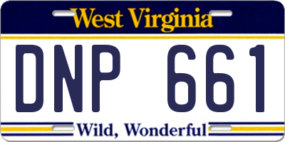 WV license plate DNP661