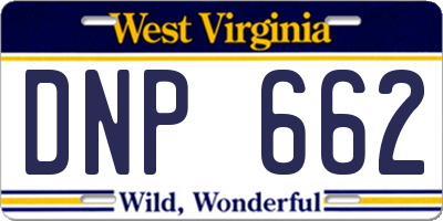 WV license plate DNP662