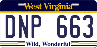 WV license plate DNP663